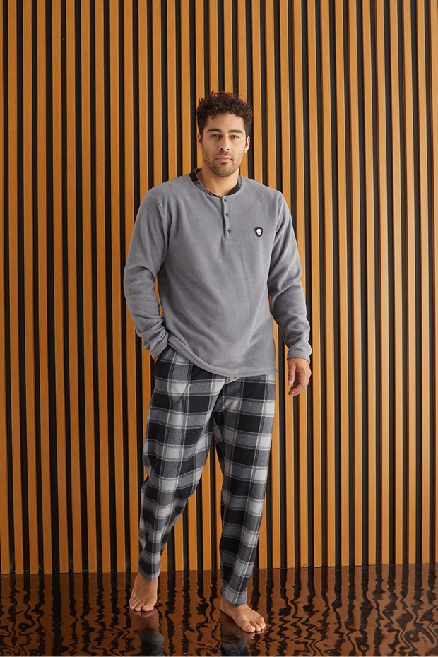 Tissue Ekose Polar Erkek Pijama Takımı - 1