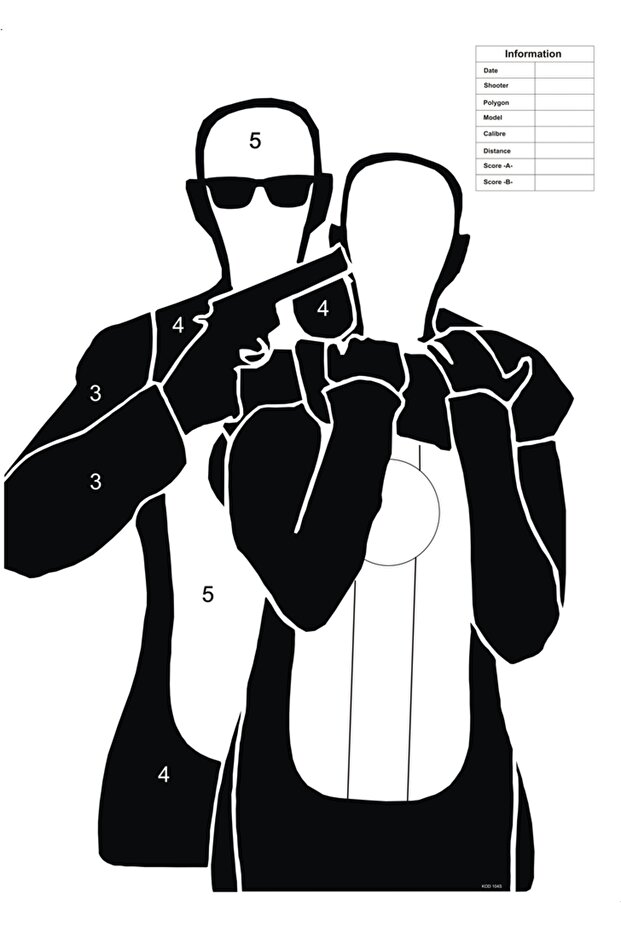 Taktik Atış Hedef Kağıdı Karma Paket 20x4 - 5