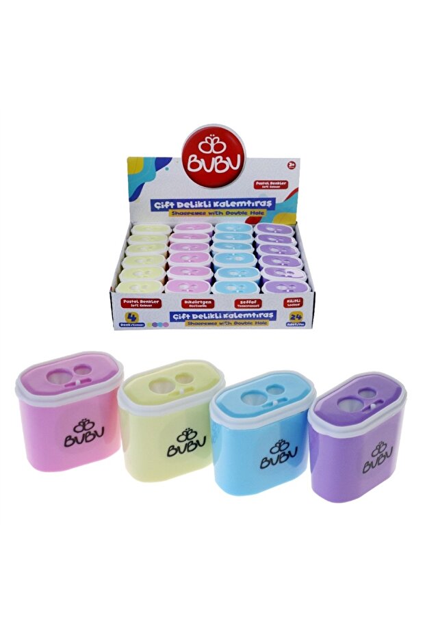 Transparent Rectangular Double Bu-Bu Sharpener - 1