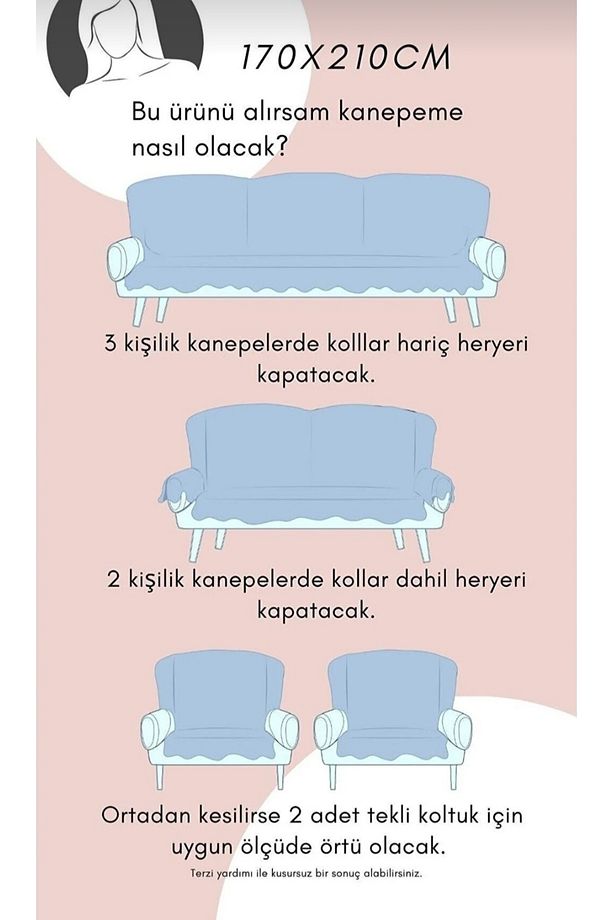 Tay Tüyü Kaymaz Koltuk Örtüsü / Çekyat Örtüsü / Kanepe Örtüsü (GATT) - 5