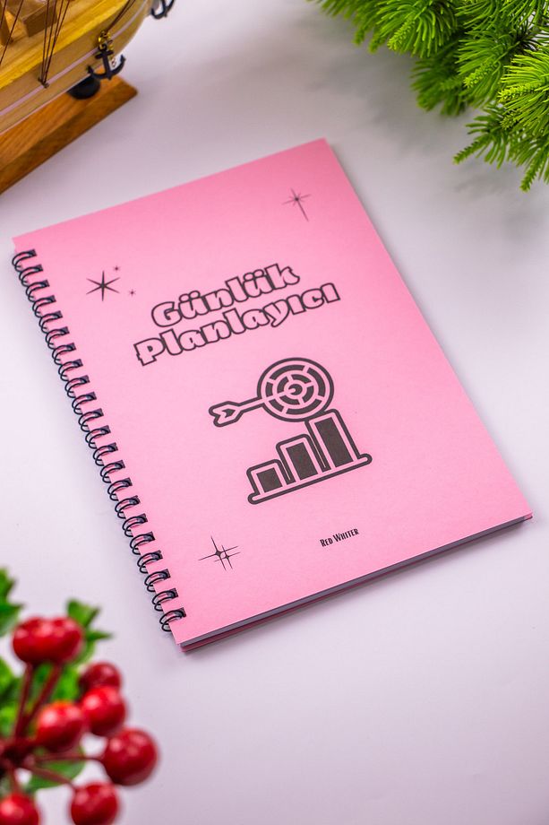 Günlük Planlayıcı Iş Takipçisi Not Defteri A5 Pembe Kapaklı Notebook - 2