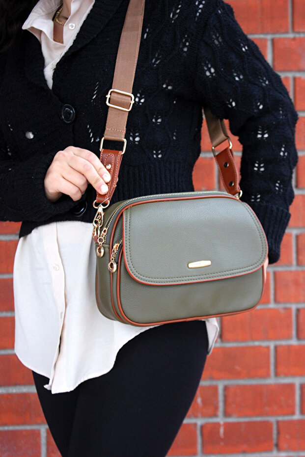 Women's Flap Multi-Compartment Crossbody Shoulder Strap Bag