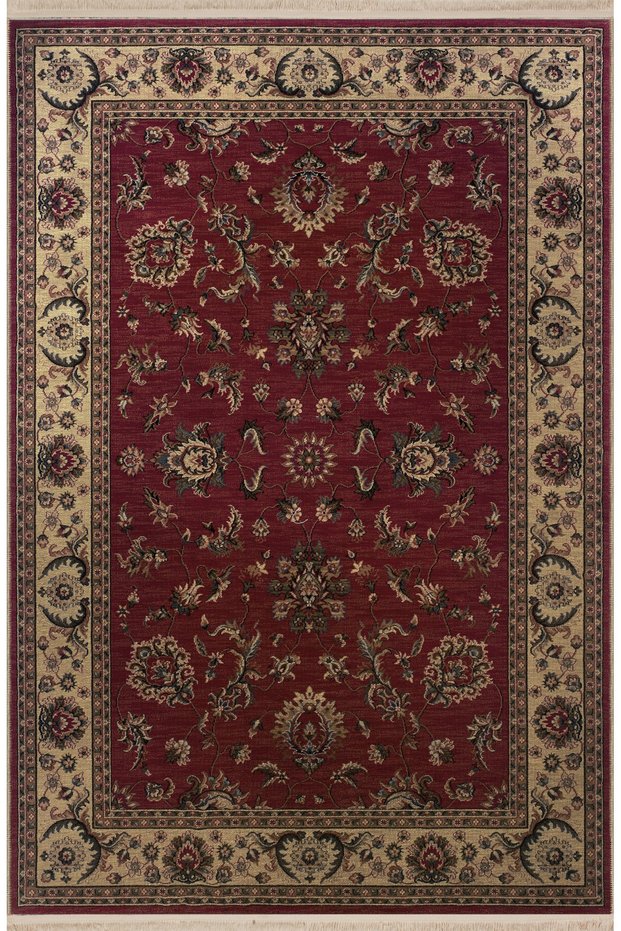 Burgundy Themed Traditional Motif Ethnic Floral Patterned Creative Vintage Decorative Carpet 2865