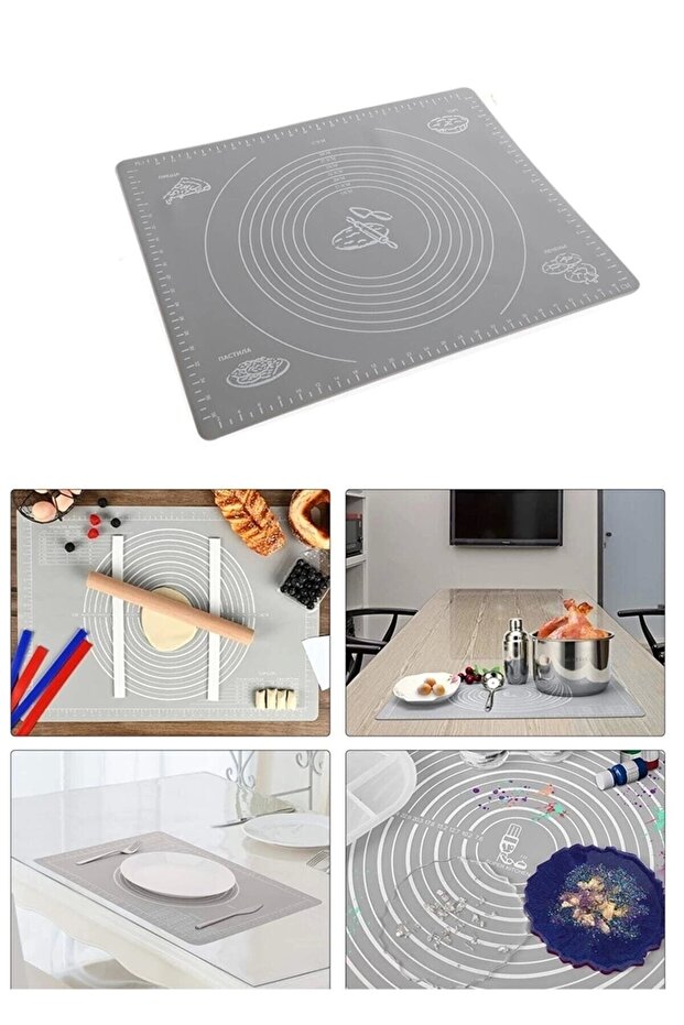 Dough Rolling Silicone Kneading Mat Silpat Gray Dough Mat Pastry Oven Mat Multi-Purpose