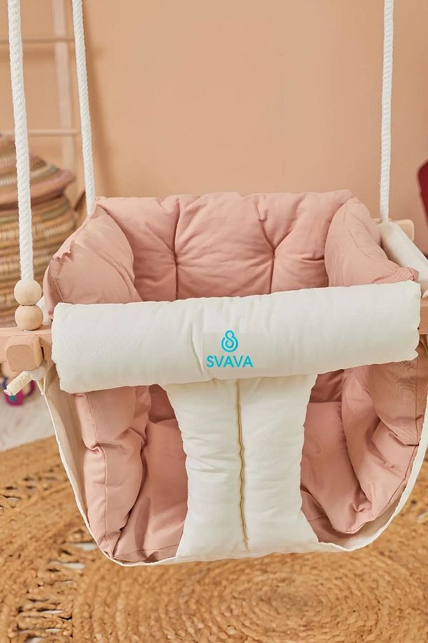 LÜX Ahşap Bebek Salıncak Tavana Asılan Çocuk Salıncağı - 4