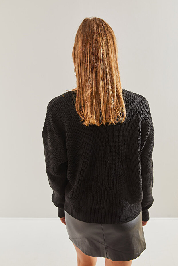 Kadın Düğmeli Triko Hırka - 6