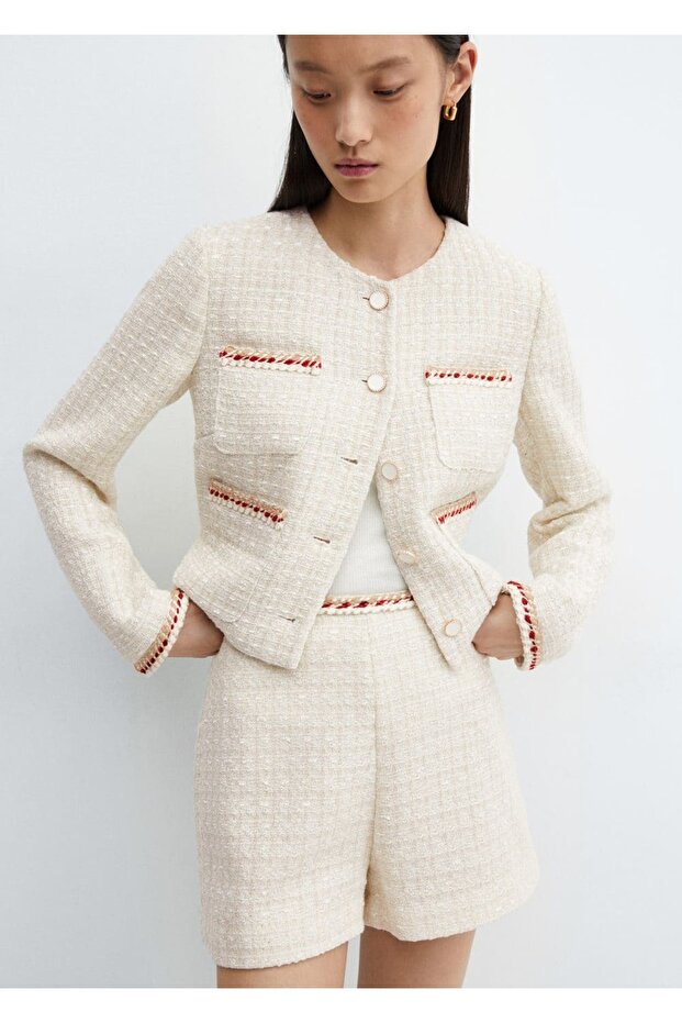 Tüvit detaylı şort - 5