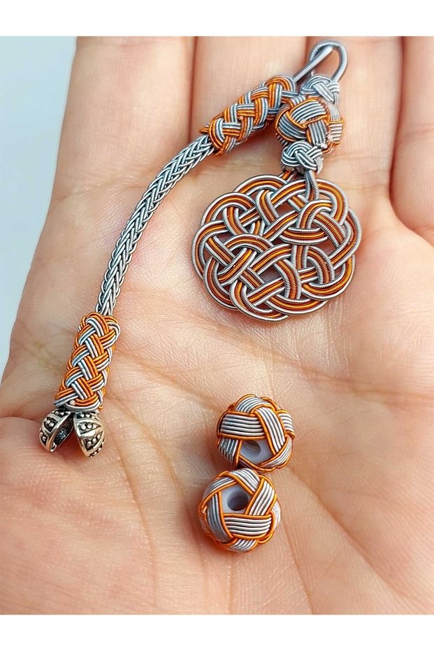 Copper Handcrafted Kazaz Tassel & 2 Bead Set (45558)