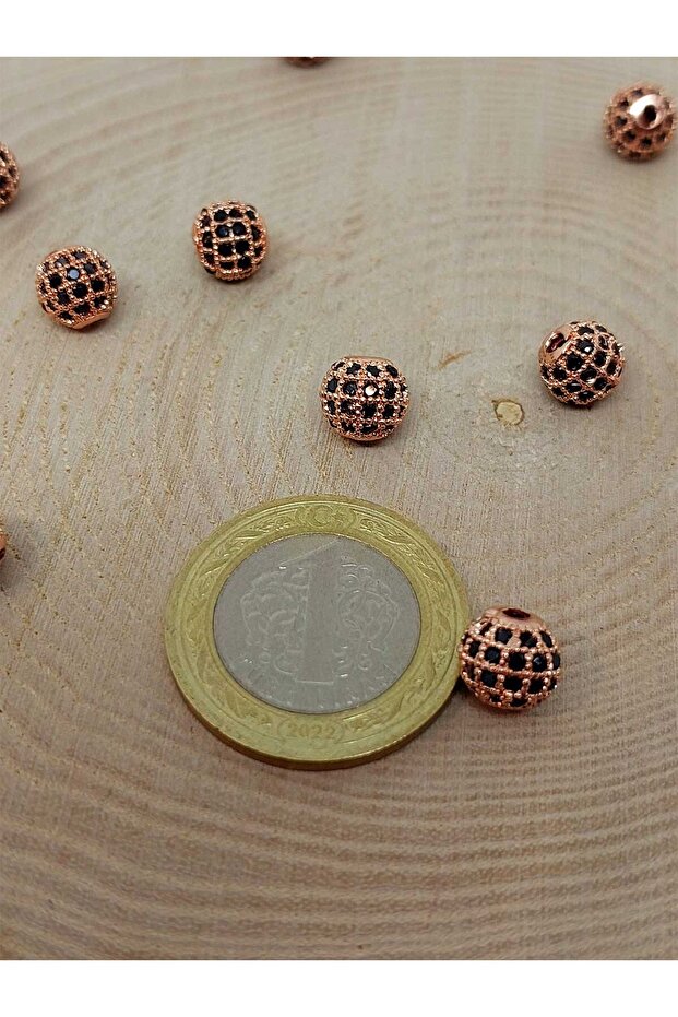 Copper Color Zircon Stone Spacer Material 8mm/3pcs (45604)