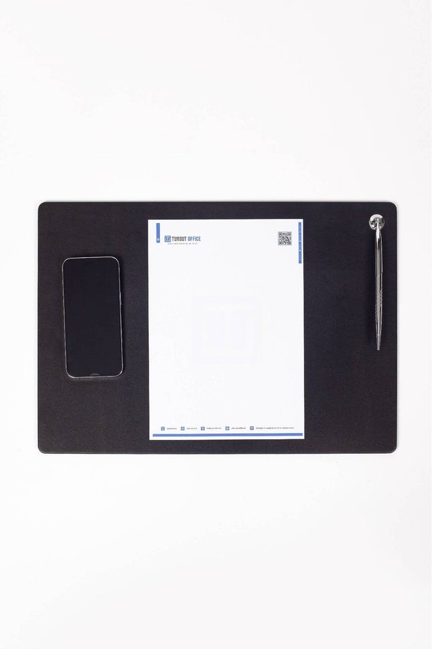 Meeting Sumeni Black with Pen, Meeting Table Pad with Pen