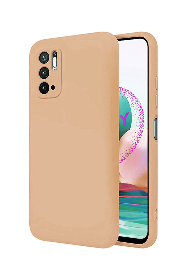 Sand Pink Liquid Inside Velvet Silicone Case for Xiaomi Redmi Note 10 5g