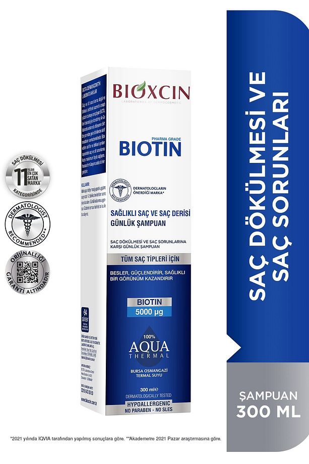 Biotin Şampuan 300 ml Hassas Saç Derisi Rahatlatıcı Günlük Şampuan - 1
