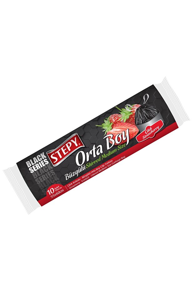 كيس قمامة متوسط الحجم برباط فراولة من ستيبي - 1