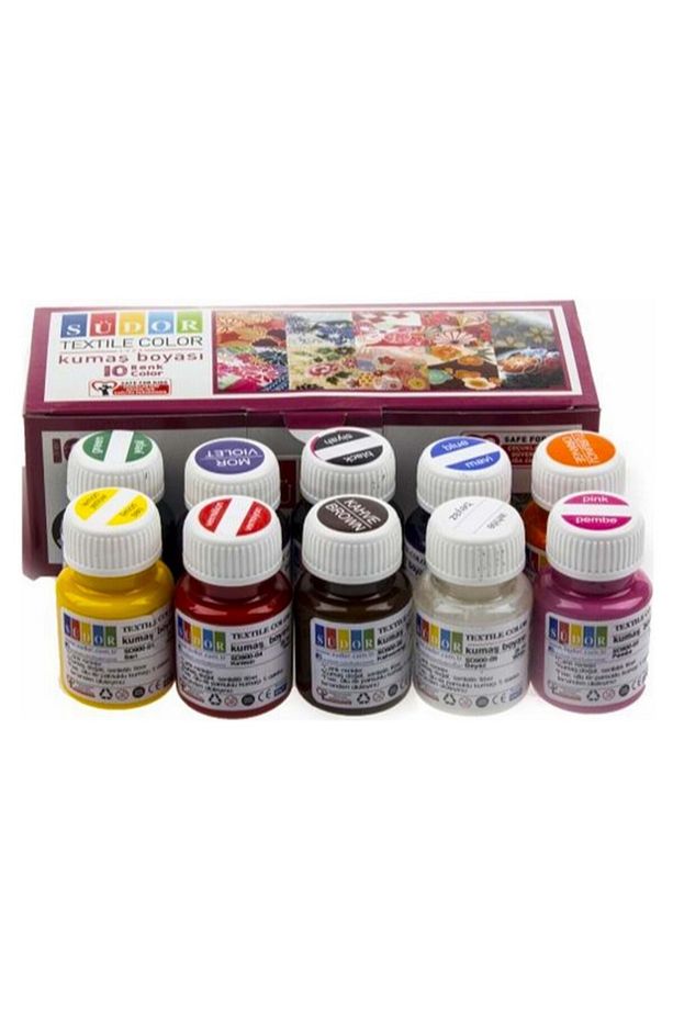 Textile Color Tüp Kumaş Boya Seti 10 Renk x 25 ml Temel Renkler - 1