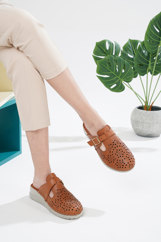 Mira Orthopedic Leather Sabo Slippers Suitable for Heel Spur and Bone Protrusion