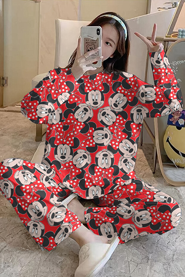Long Sleeve Pajama Set Minnie Mouse Supersoft Basic Single Jersey