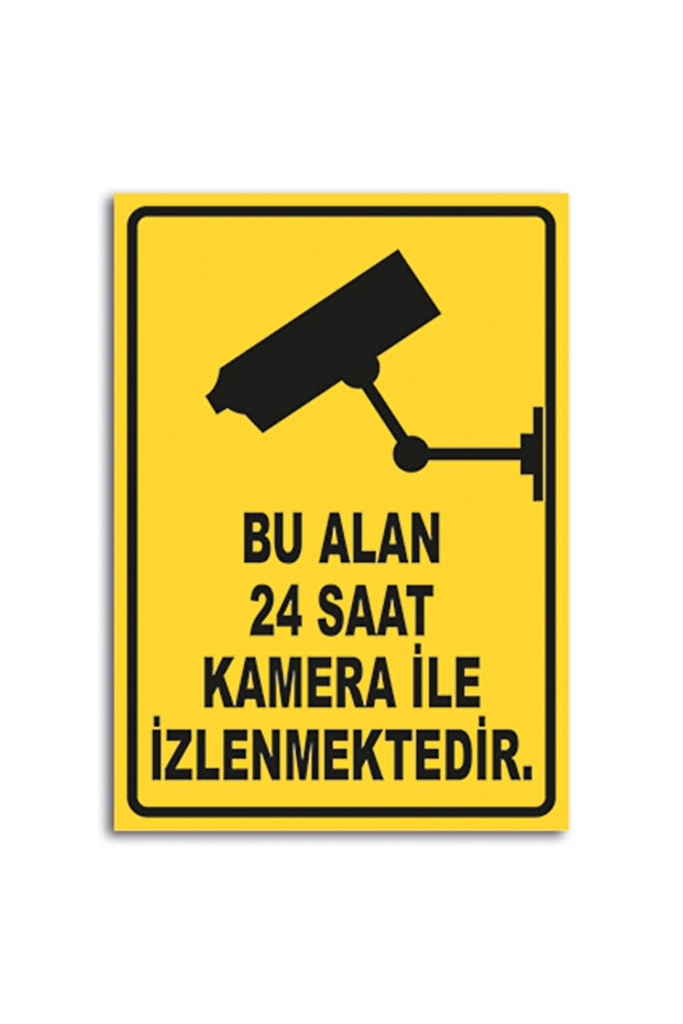 This Space Is Monitored 24 Hours by Camera Warning Sign Adhesive Sticker 25X35 cm