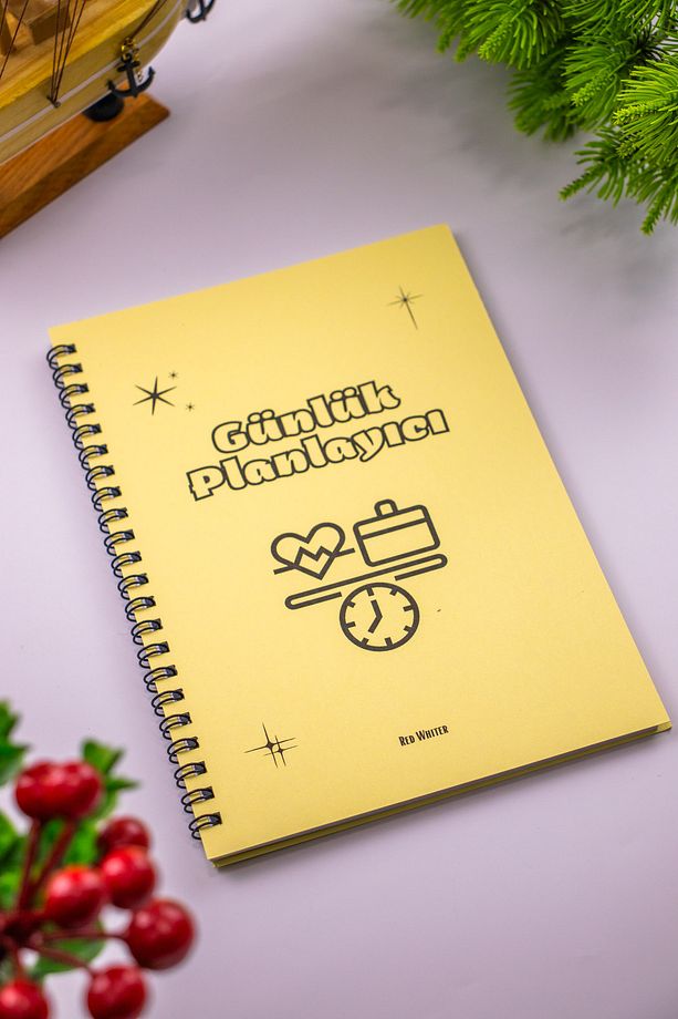 Günlük Planlayıcı Iş Takipçisi Not Defteri A5 Sarı Kapaklı Notebook - 2