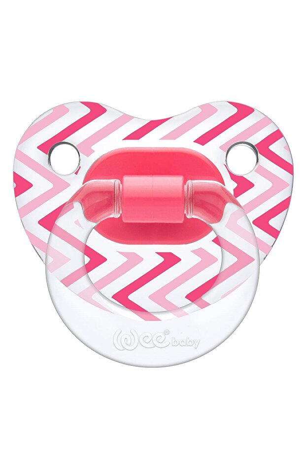 Transparent Patterned Palate Pacifier No:2 - Fuchsia