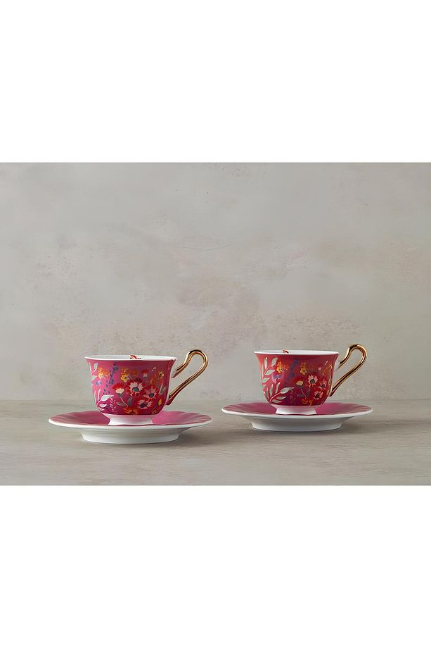 Miranda New Bone China 4 Parça 2 Kişilik Kahve Fincan Takımı 90 ml Pembe - 1