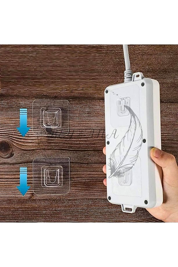 4 LÜ SET Çift Taraflı Yapışkanlı Geçmeli Klips Eşya Sabitleme Askısı Çerçeve Şeffaf Duvar Kancası - 3