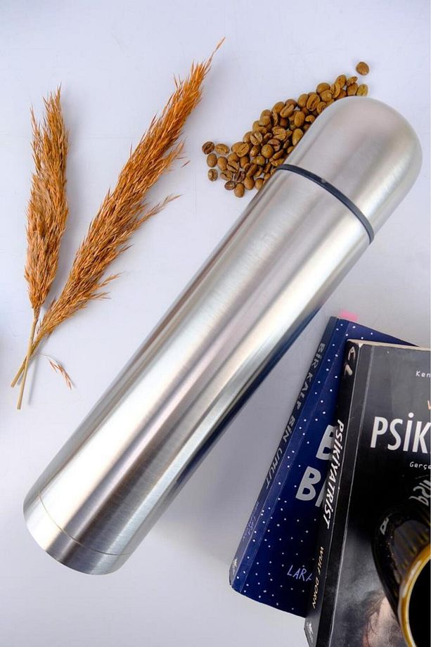 Çift Katmanlı Paslanmaz Çelik Termos Bardak 1000 Ml Gri - 05360 C1-1-154 - 4