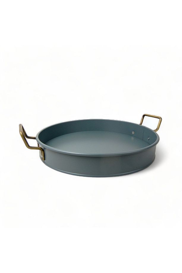 Galvaniz Mavi Boya Kaplama Yuvarlak Tepsi 34cm, Mavi Boya Kaplama Galvaniz Yuvarlak Tepsi 34cm - 3