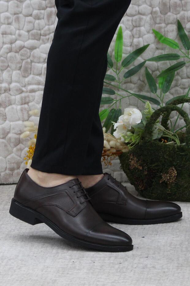 42021 Brown Inside and Outside Genuine Leather Rubber Sole Men's Shoes