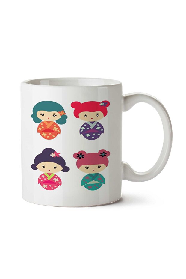 كوب كوكيشي مطبوع على الجانبين