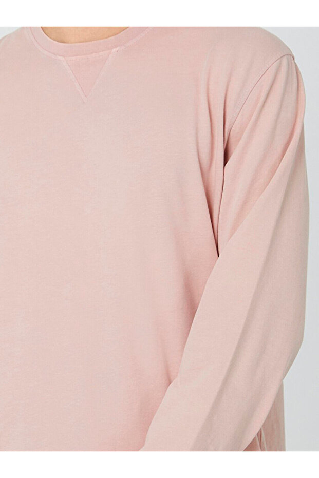 Lilac Crew Neck Sweatshirt - Basic Model - 5