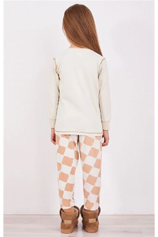 Rp2981-g Ayıcıklı Altı Damalı Pijama 9-15 Yaş Kemik - 4