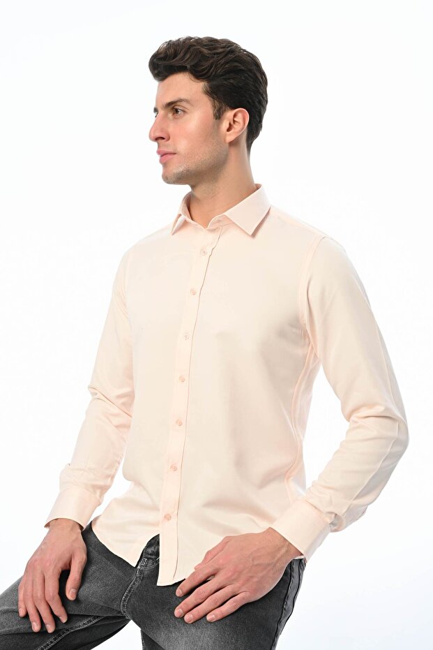 Slim Fit Cotton Satin Men's Shirt