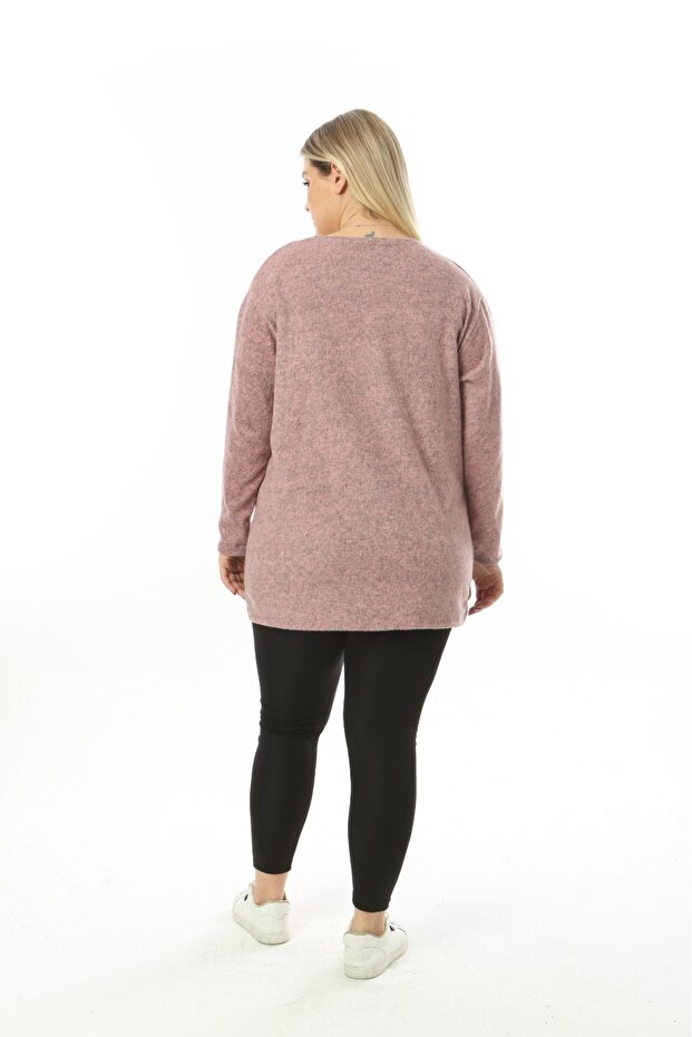 LARGE SIZE SOFT FLOWER PATTERNED Pullover - 6