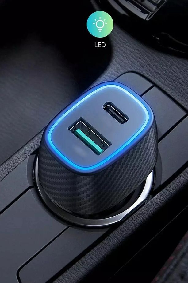 Tüm Araç Ve Telefonlara Uyumlu Iphone Typec Araç Çakmaklık Type-c Ve Usb Girişli Hızlı Şarj Aleti - 5
