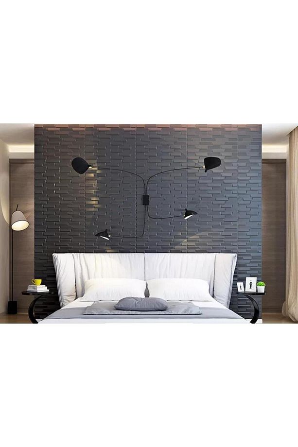 70x38cm (0,26M2) Piramit Model Ofis Salon Oda Gri Opak 3d Kendinden Yapışkanlı Duvar Kağıdı Paneli - 4