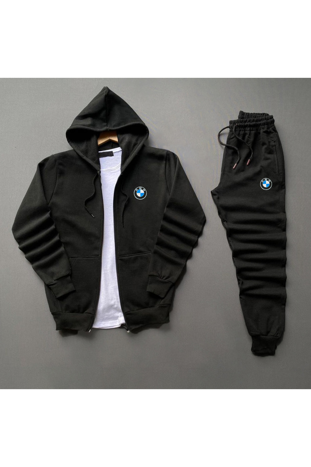 BMW Zippered Hooded Jacket + Tracksuit 2-Piece Combination