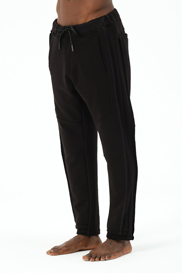 Erkek Siyah Renk Modelli Örme Eşofman - 5