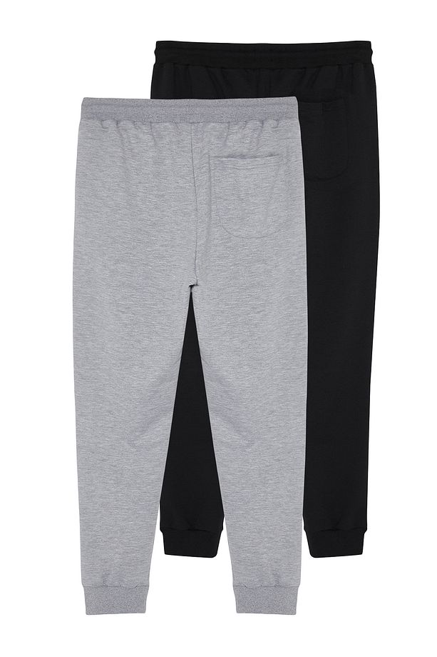 Gri-Siyah Regular/Normal Kesim Paçası Lastikli Jogger 2'li Paket Eşofman Altı TMNAW22EA0279 - 5