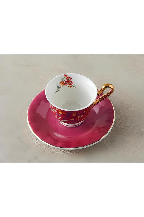 Miranda New Bone China 4 Parça 2 Kişilik Kahve Fincan Takımı 90 ml Pembe - 3