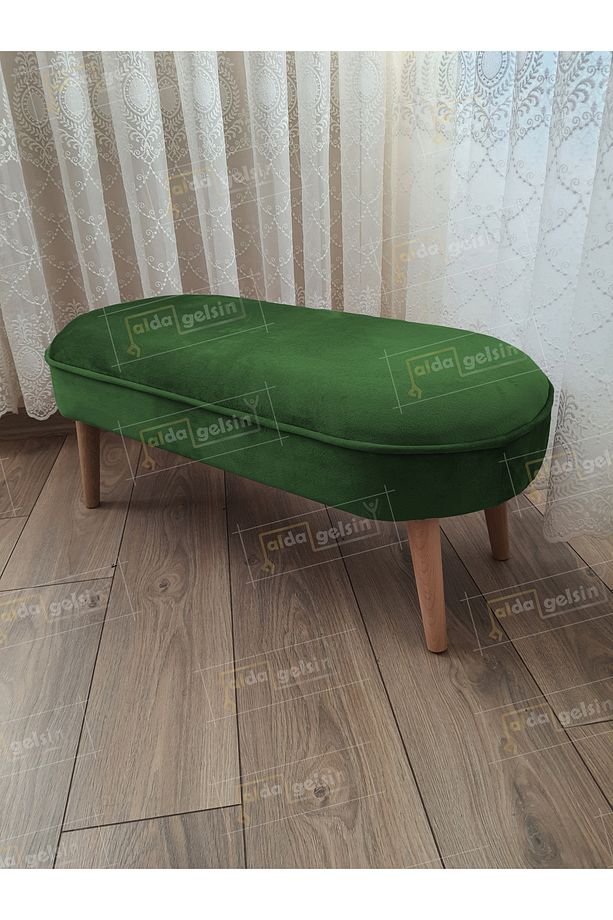 Ultra Lüks Oval Parrot Puf Ahşap Ayak - 1