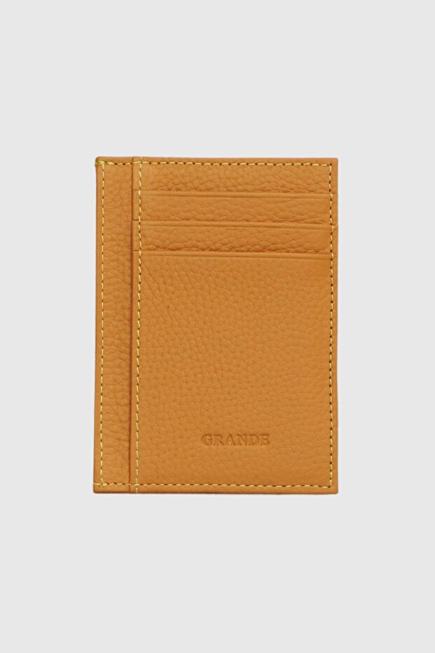 750 Genuine Leather Slim Card Holder Flother Yellow