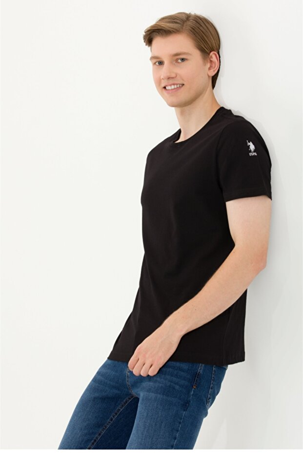 MEN'S BLACK BASIC BICYCLE COLLAR T-SHIRT
