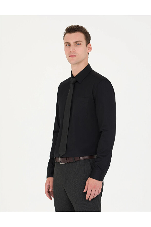 Regular Fit Uzun Kollu Basic Gömlek - 2