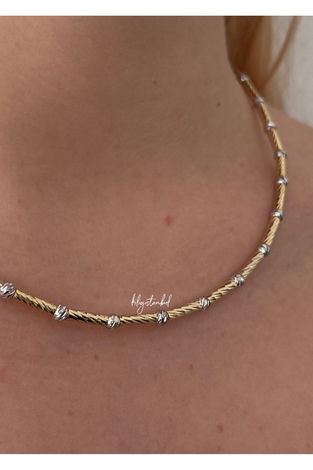 Gold Color Dorica Stick Necklace 40 Cm Extension