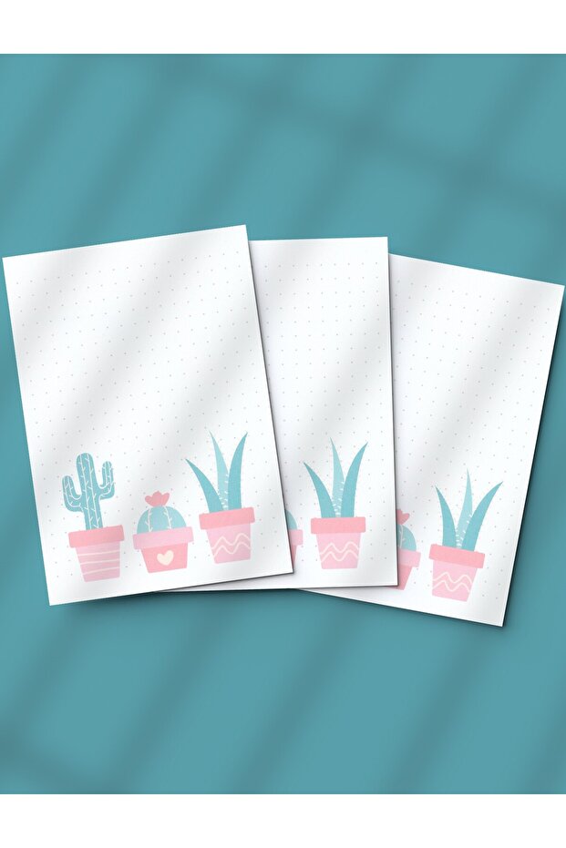 3 Pieces - A6 Size Top Glue Note - Glue Notepad - Patterned Notepad - Notepad - Notepad - 1