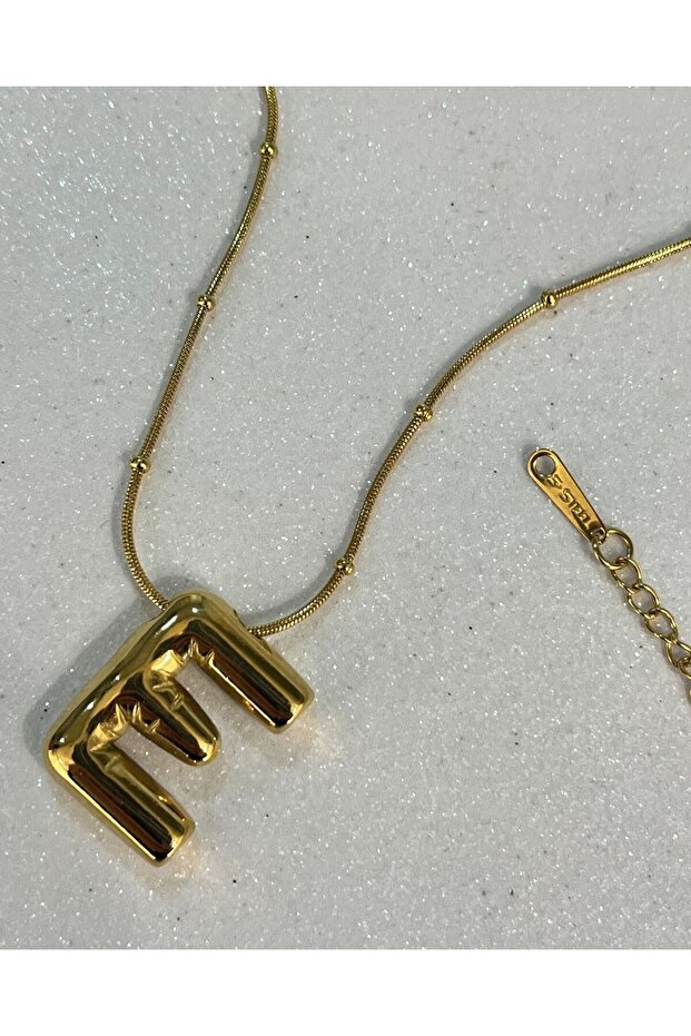 Çelik Balon E Harf Kolye - 1