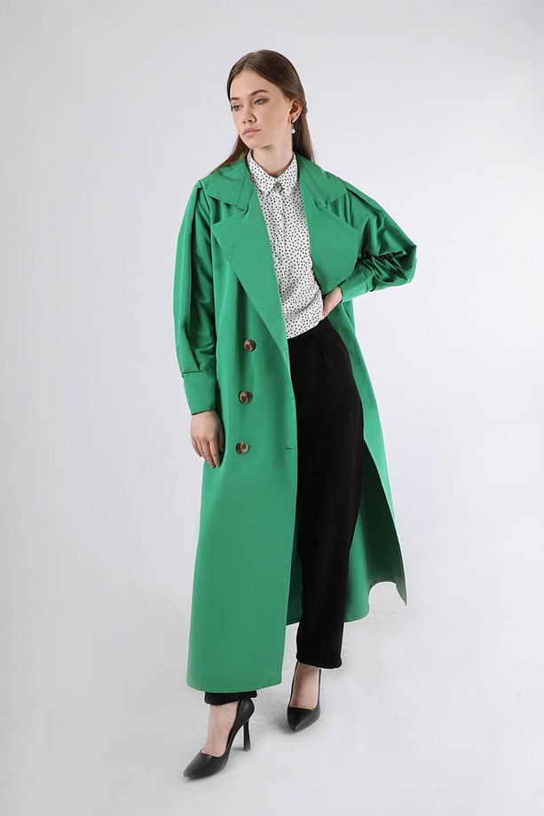 Jasmin Trençkot Yeşil - 1