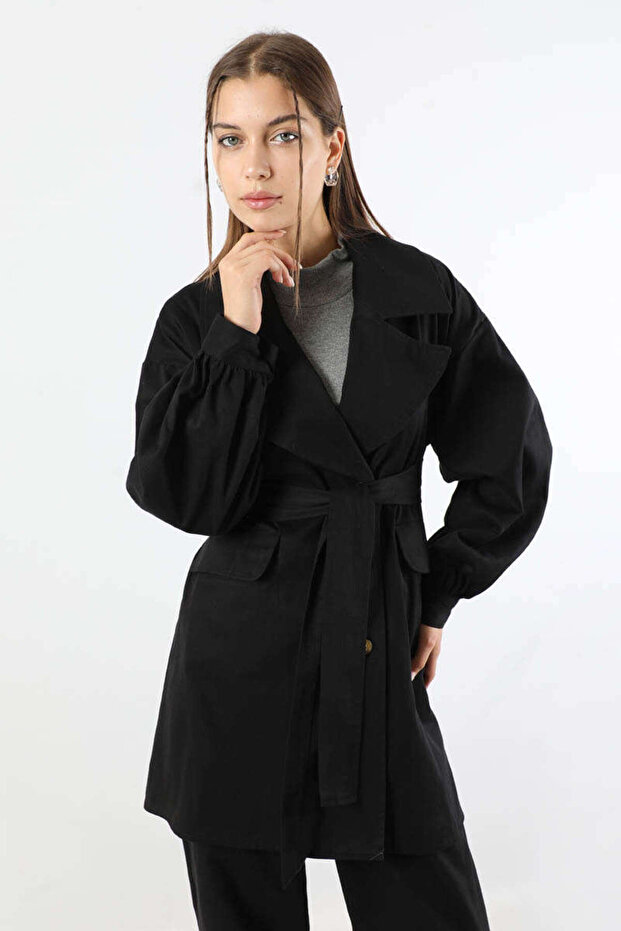 طقم جاكيت جبردين أسود - 2