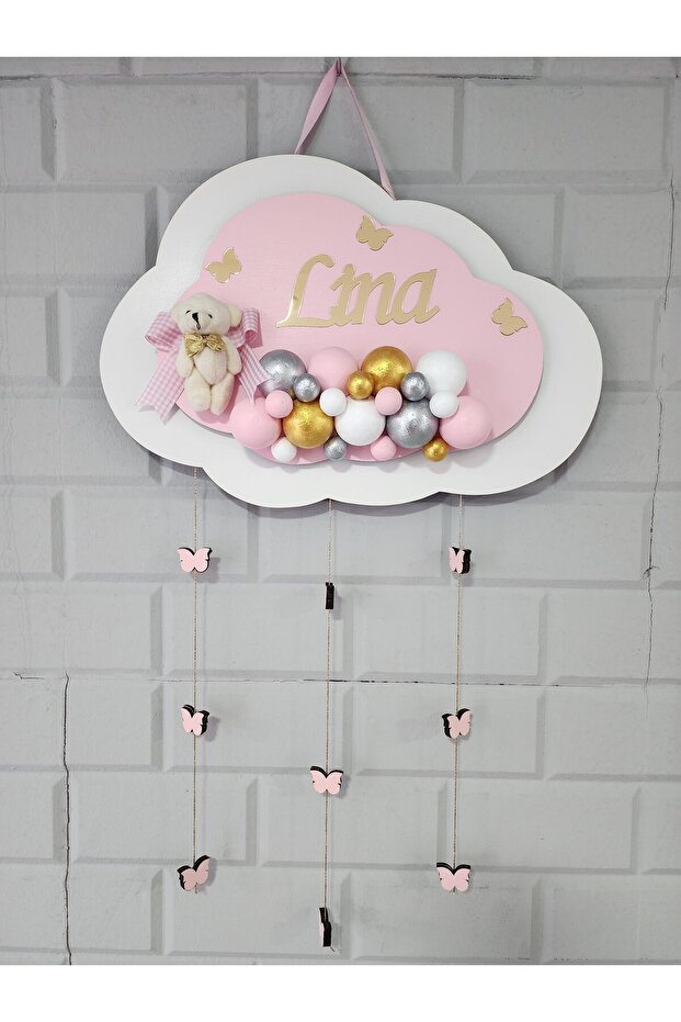 Ledli Bulut Kapı Süsü Işıklı Duvar Panosu - 1