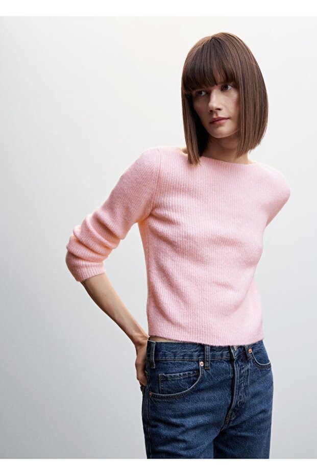 Kayık Yaka Triko Kazak - 1